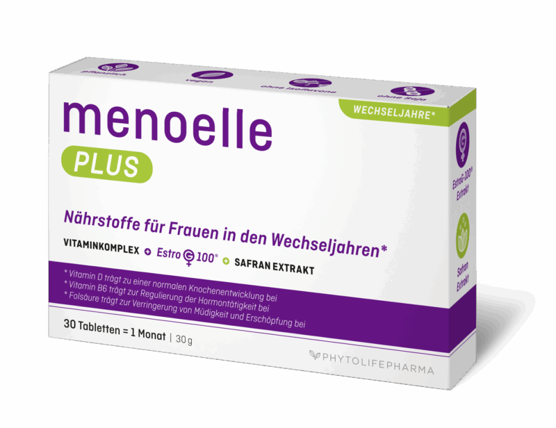 menoelle® PLUS - Tabletten mit EstroG-100® und Safran